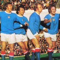 Sumerbee, Bell, Francis Lee, Marsh wearing Manchester City 1972 shirt